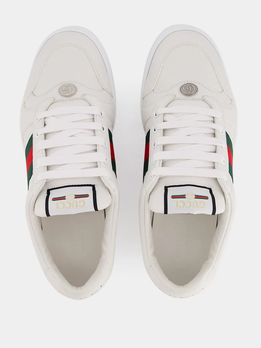 White Leather Screener Sneaker