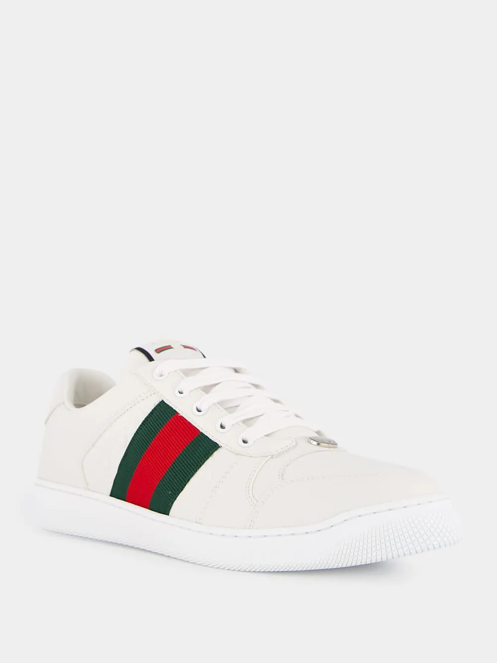 White Leather Screener Sneaker