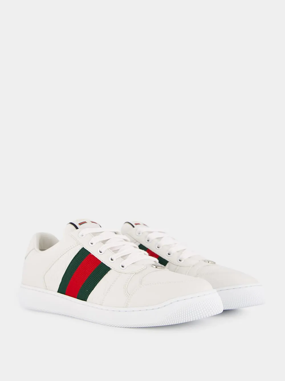 White Leather Screener Sneaker