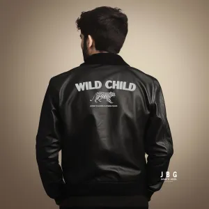 Wild Child Leather Bomber Jacket