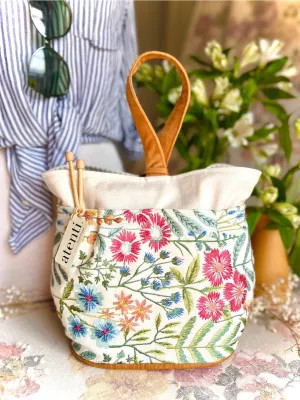 Wildflower Tall Caddy - Knitting and Crochet Tool Organizer and Project Bag