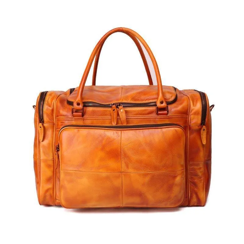 Woosir Designer Weekender Bag Leather Vegetable Tanned