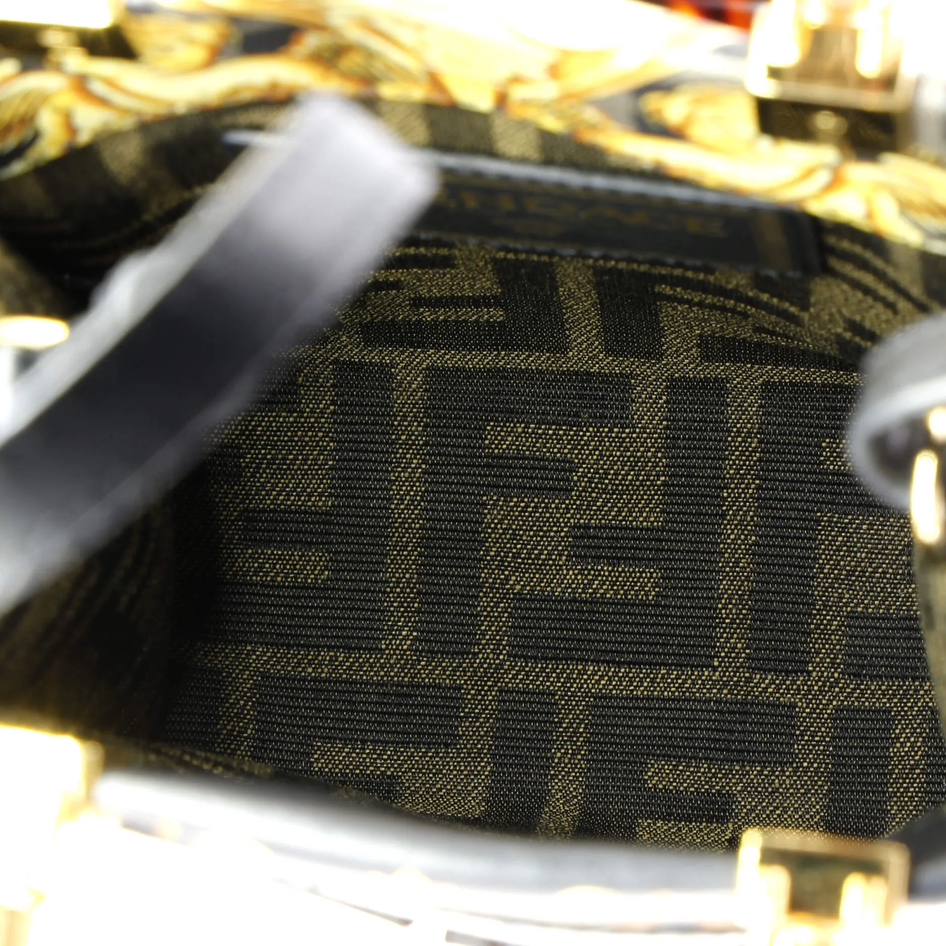 x Versace Fendace Convertible Sunshine Shopper Tote Printed Laminated Leather Mini