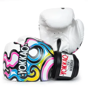 Yokkao Boxing Gloves - Flames White