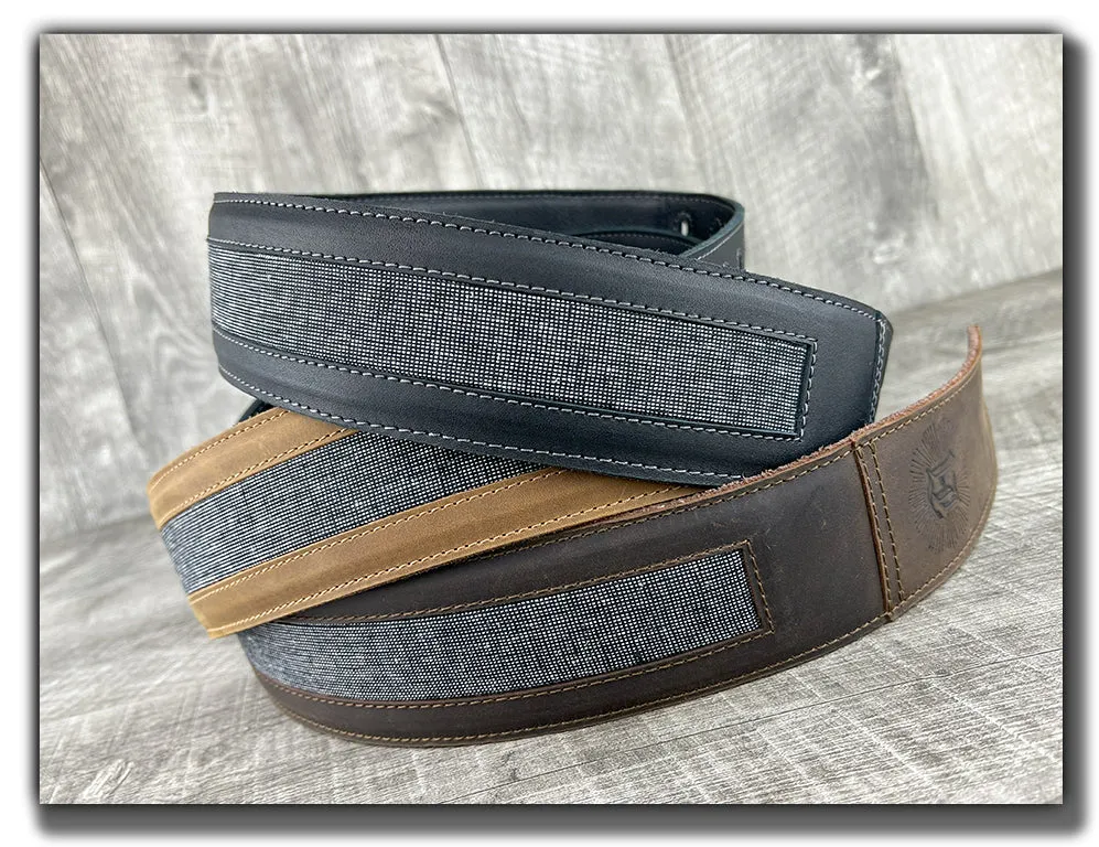 Zenith - Carbon Black Leather Guitar Strap - Numbered Limited Edition