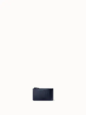 Zipped Card Holder in Horsehair and Leather