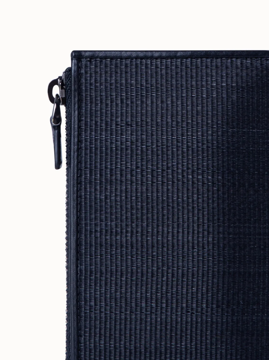 Zipped Card Holder in Horsehair and Leather